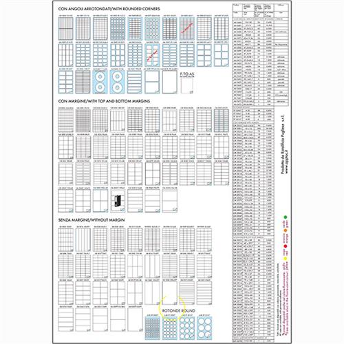 100 FOGLI ETICHETTE 37x14