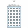 100 FOGLI ETICHETTE DIAM.40mm ARGENTO