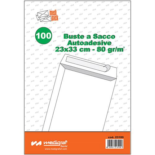 MEDIPACK 100 BUSTE SACCO BIANCO 80 STRIP 23X33