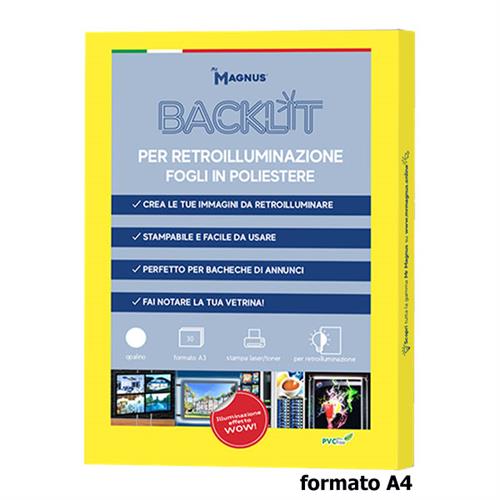 30 FG FILM STAMPABILE A4 PER RETROILLUMINAZIONE PET BACKLIT