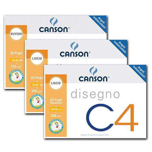 CANSON DISEGNO C4 4ANG 33X48 LISCIO 200GR
