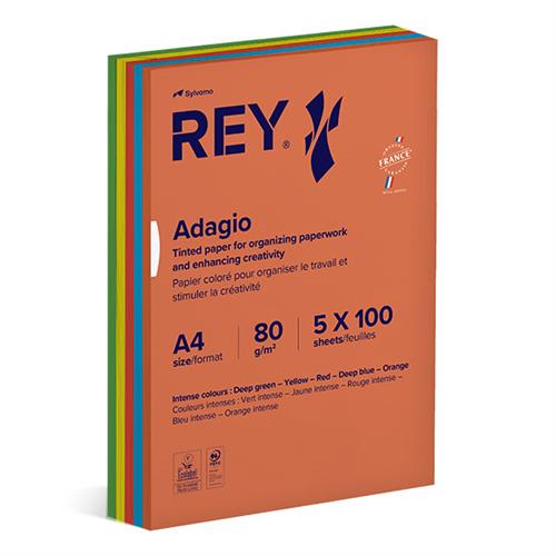 RISMA 500FG MIX COLORI INTENSI A4 80G REY ADAGIO